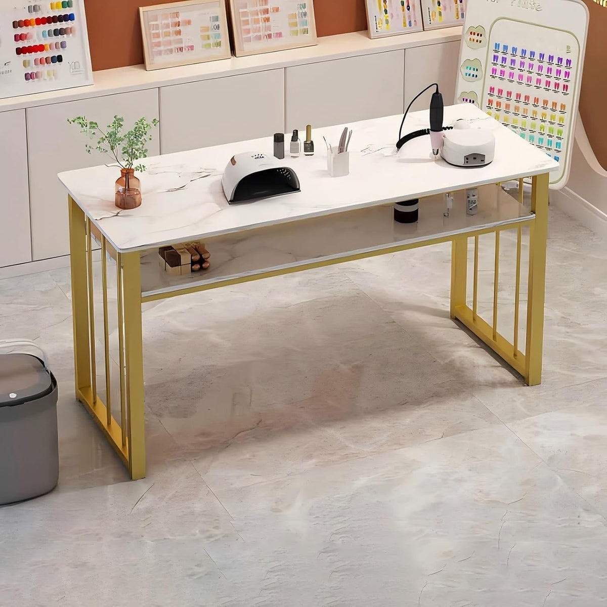 MESA DE MANICURE DE LUJO CON CAJONES Y REPISAS SF1300