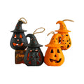 LÁMPARA LED CALABAZA NEGRA/NARANJA PARA COLGAR HALLOWEEN