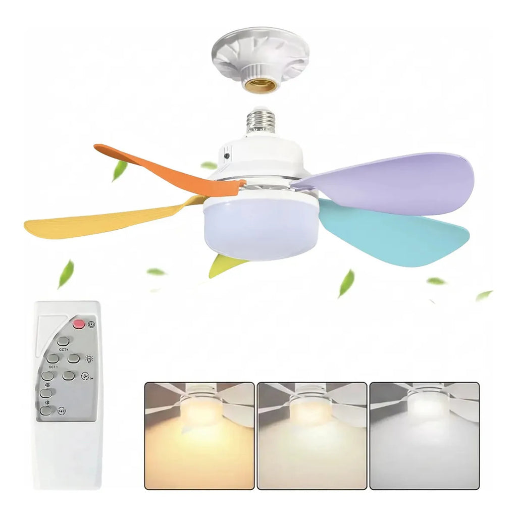 VENTILADOR DE TECHO CON LUZ LED E27
