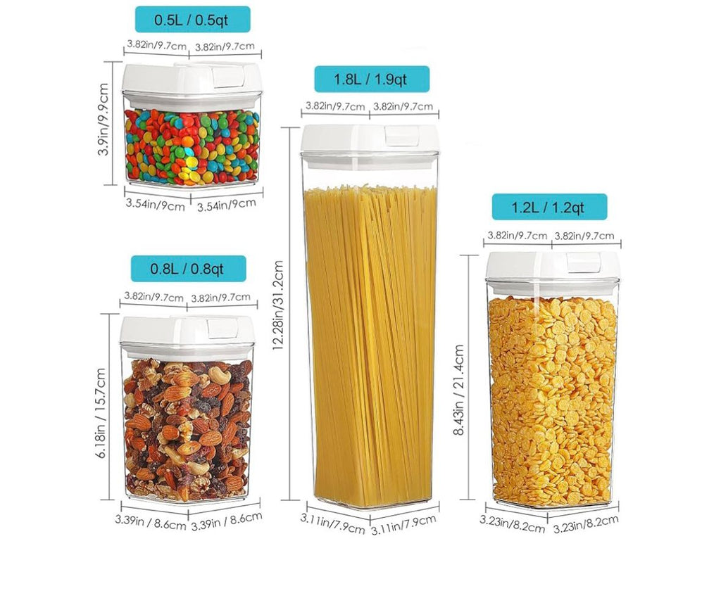 SET DE 7 RECIPIENTES HERMÉTICOS PARA ALIMENTOS