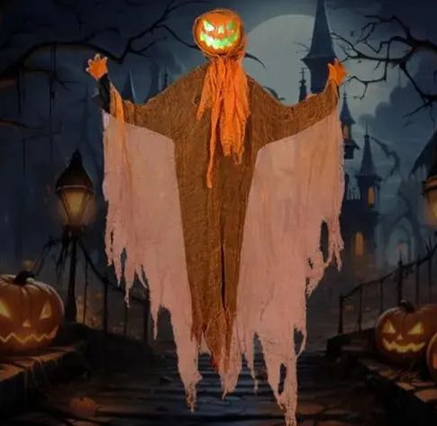 HALLOWEEN PROP HANGING PUMPKIN MONSTER 120CM
