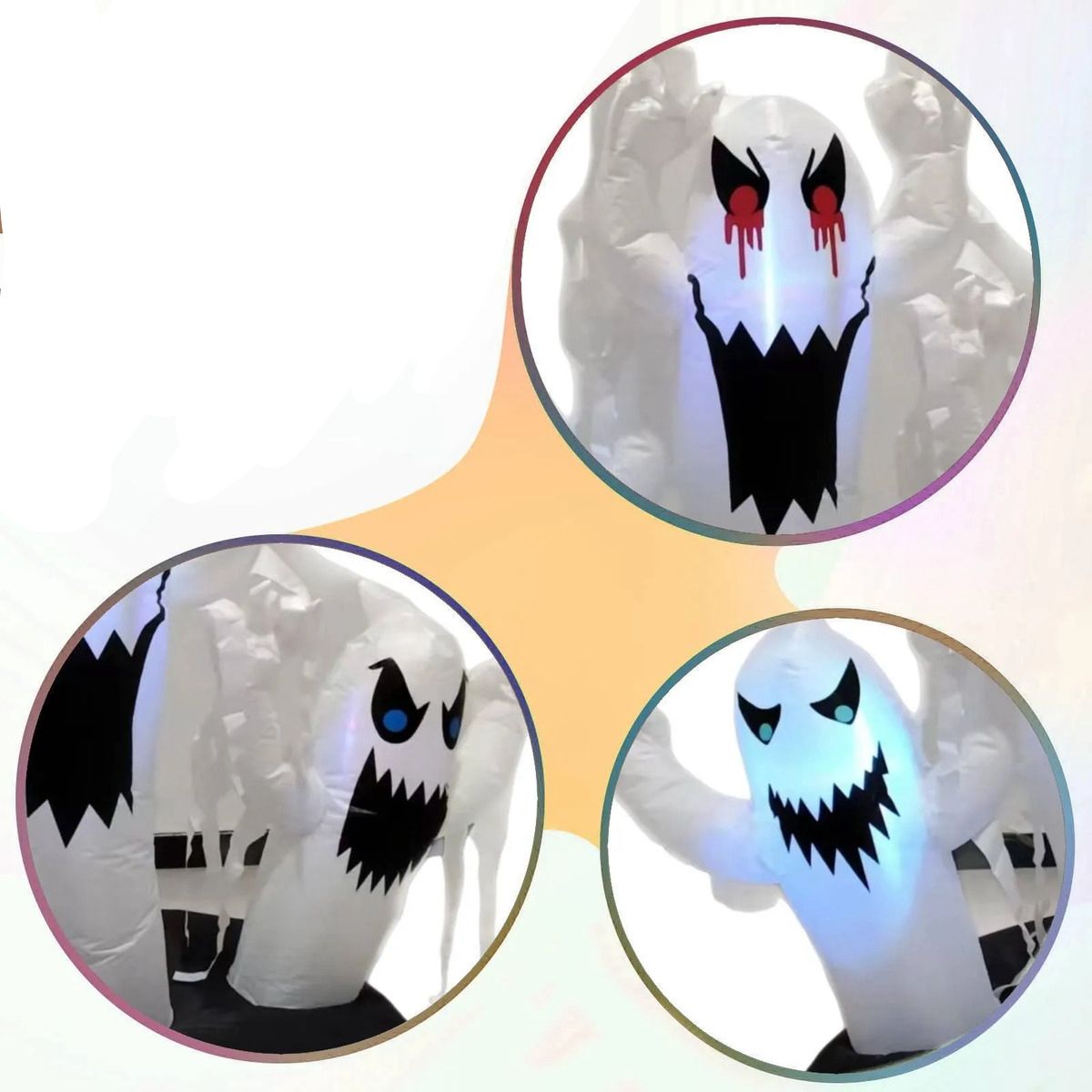 INFLABLE DE 3 FANTASMAS CON LUZ