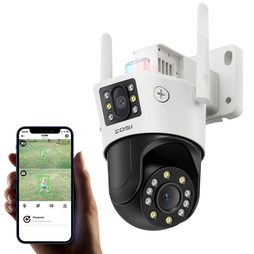 CÁMARA DE SEGURIDAD WIFI DOBLE LENTE PTZ