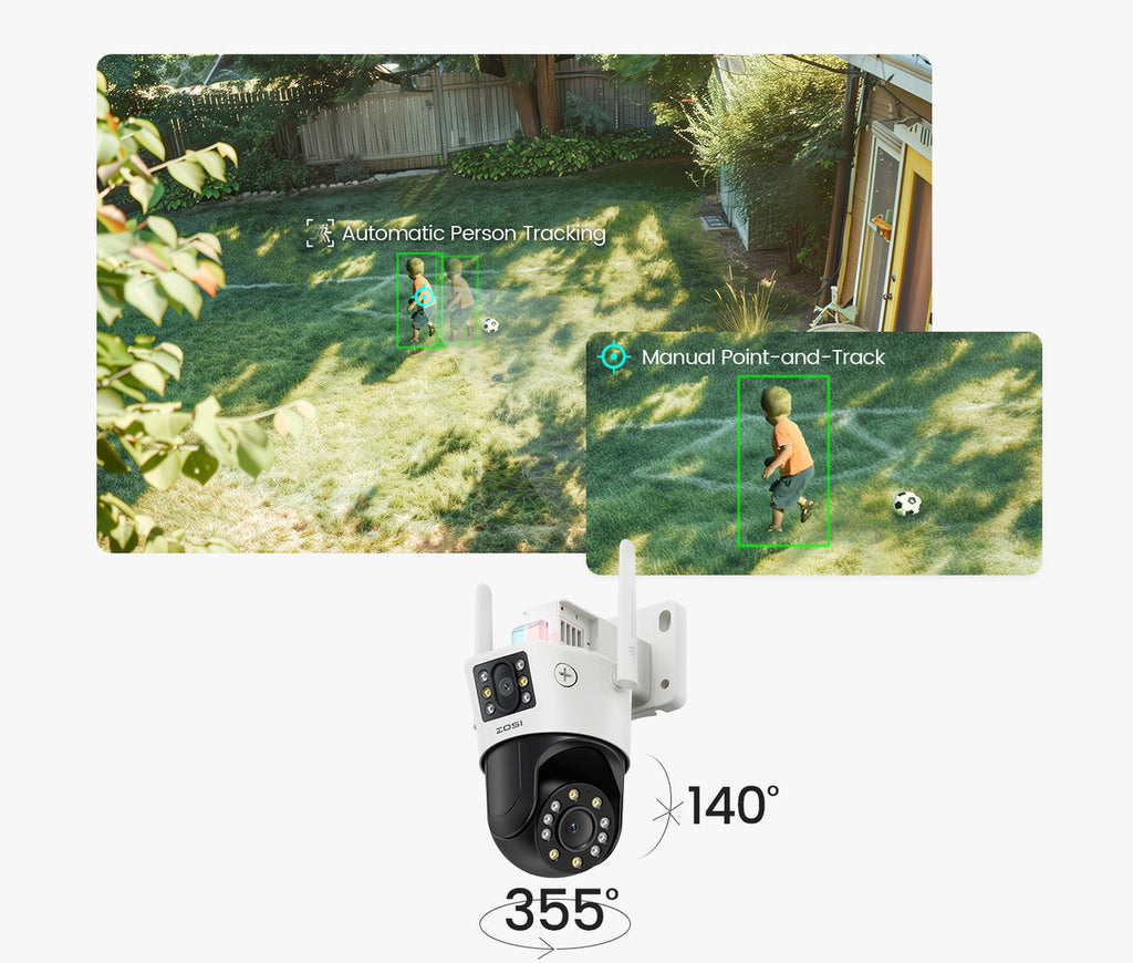 CÁMARA DE SEGURIDAD WIFI DOBLE LENTE PTZ