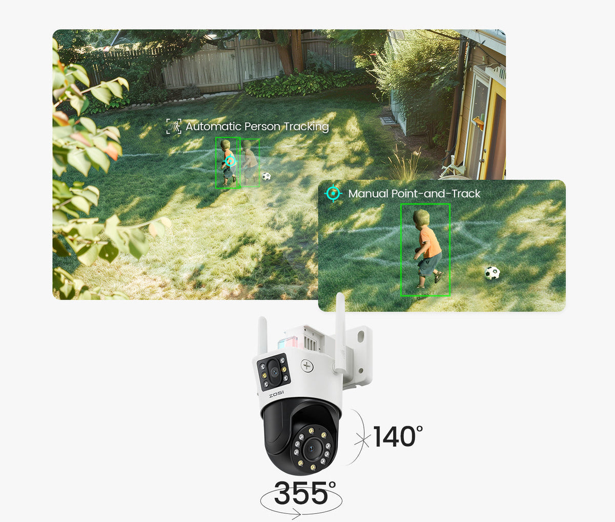 CÁMARA DE SEGURIDAD WIFI DOBLE LENTE PTZ