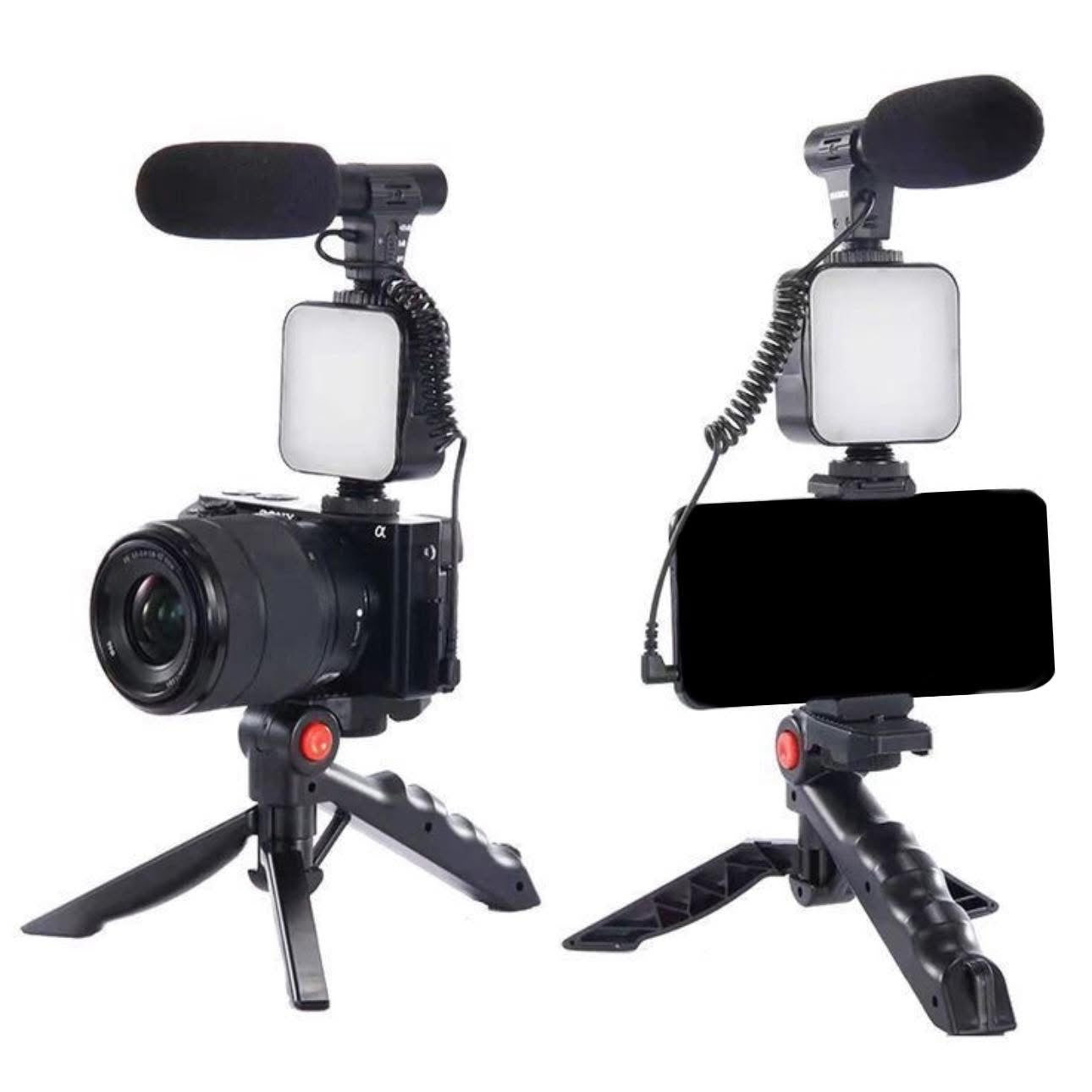KIT DE VÍDEO PROFESIONAL CON LUZ Y MICRÓFONO