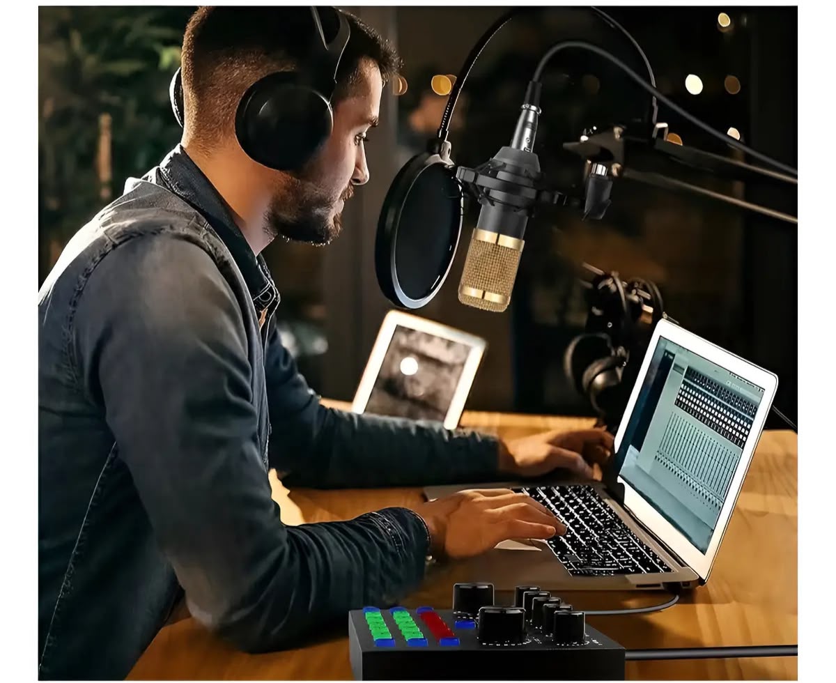 MICRÓFONO CONDENSADOR BM-800 + CONSOLA V8STZ