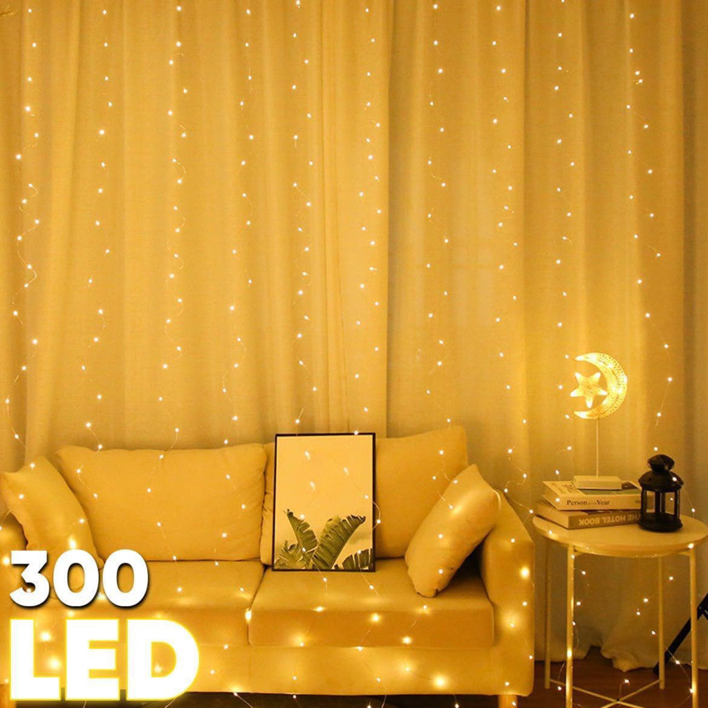 CORTINAS DE LUZ LED AMARILLA
