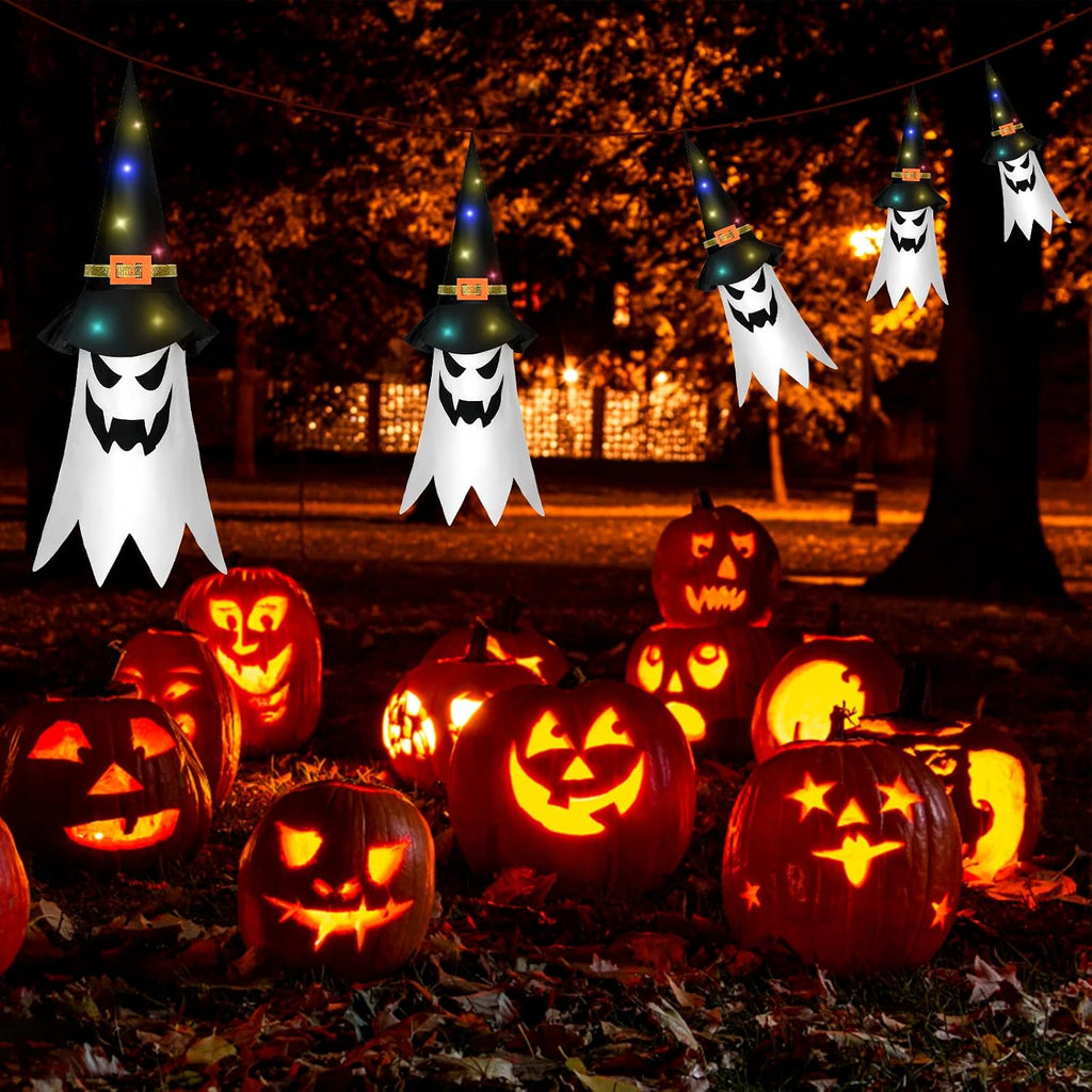 GUIRNALDA DE FANTASMAS CON LUCES LED HALLOWEEN