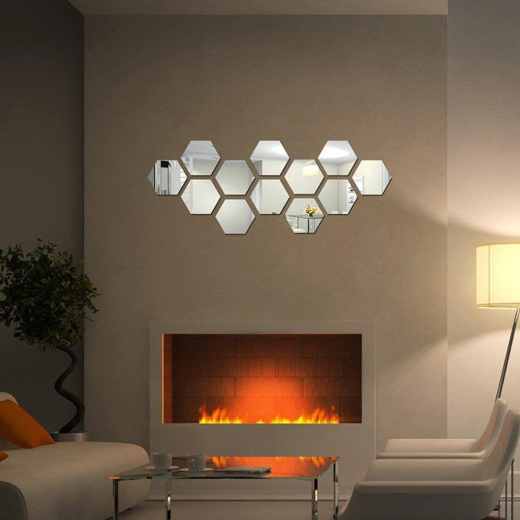 SET DE 12 ESPEJOS HEXAGONALES
