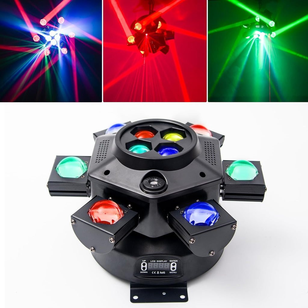LUZ DJ CABEZA MÓVIL MULTIEFECTO 6 BRAZOS
