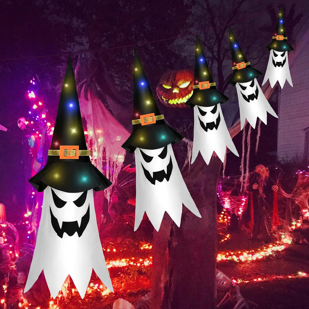GUIRNALDA DE FANTASMAS CON LUCES LED HALLOWEEN