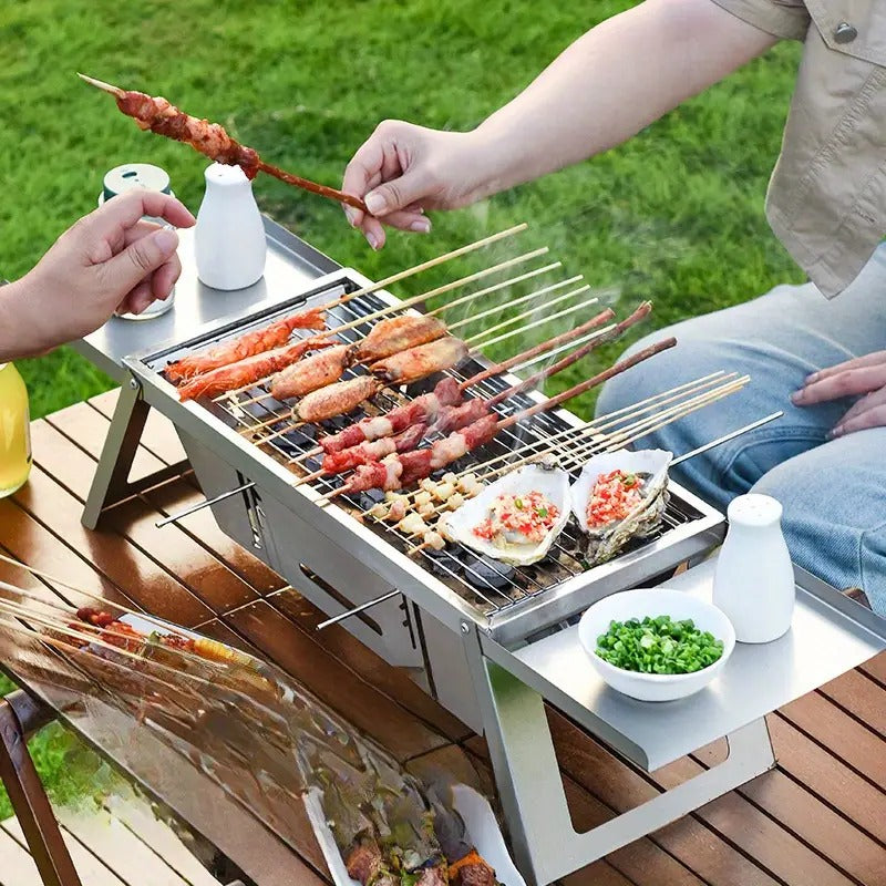PARRILLA PLEGABLE CON GUANTES