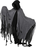 DISFRAZ PONCHO DE TELA NEGRO Y GRIS