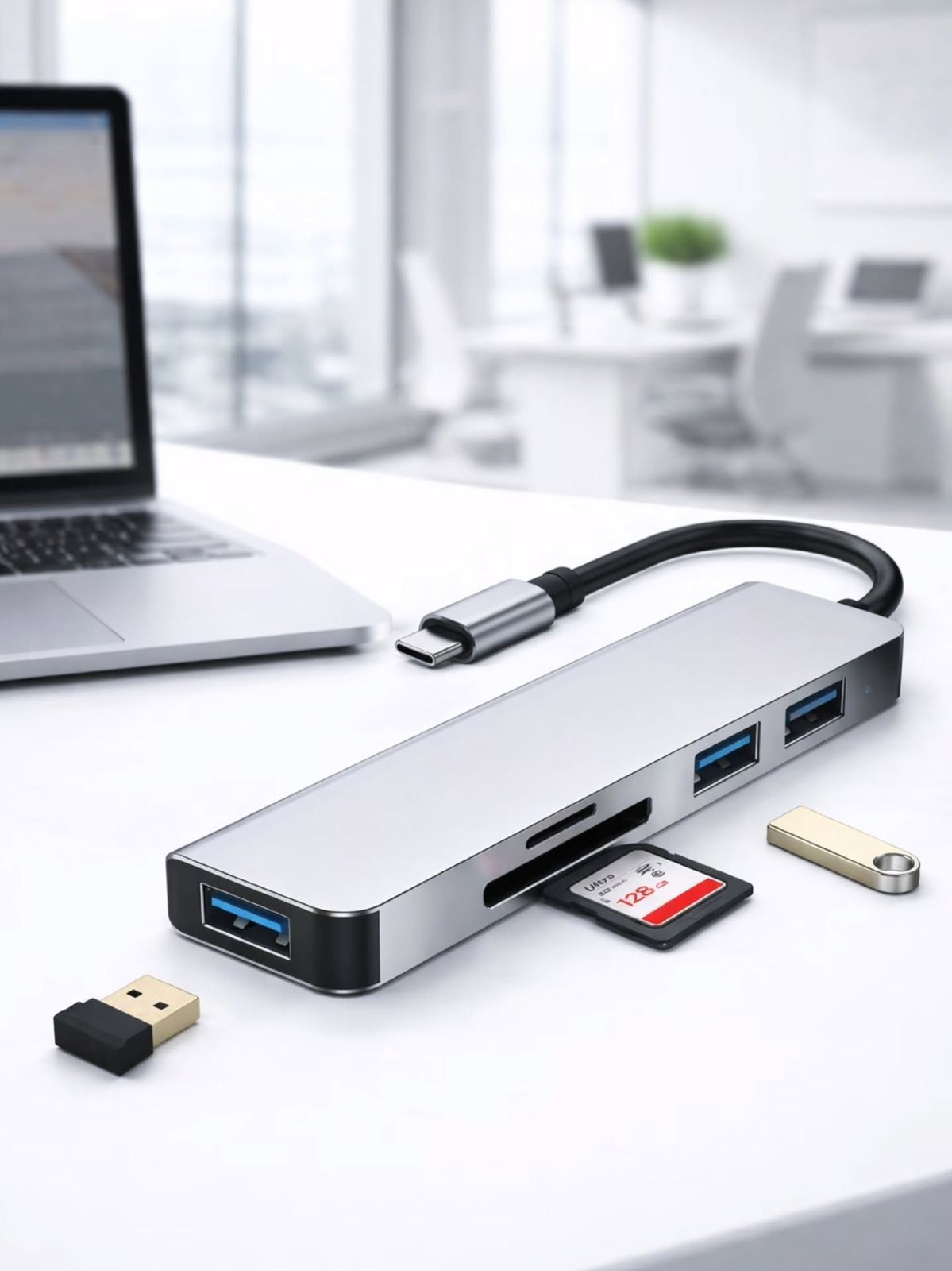 CONCENTRADOR (HUB) USB 5 EN 1 MODELO BYL-2103 U