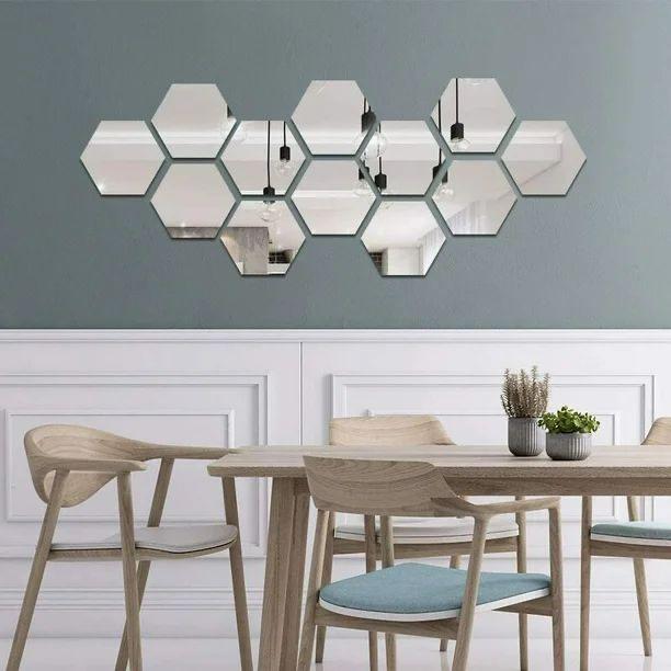 SET DE 12 ESPEJOS HEXAGONALES