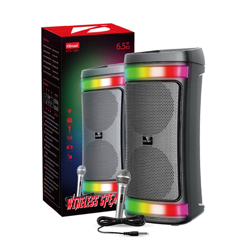 PARLANTE CON LUCES RGB CON MICRÓFONO MODELO KTS 1861