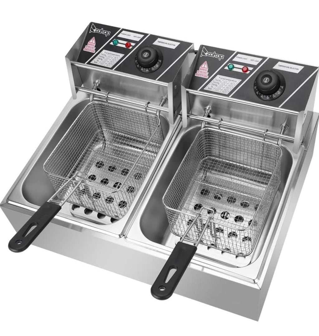 FREIDORA GYNIPOT INDUSTRIAL DOBLE 14L + 14L