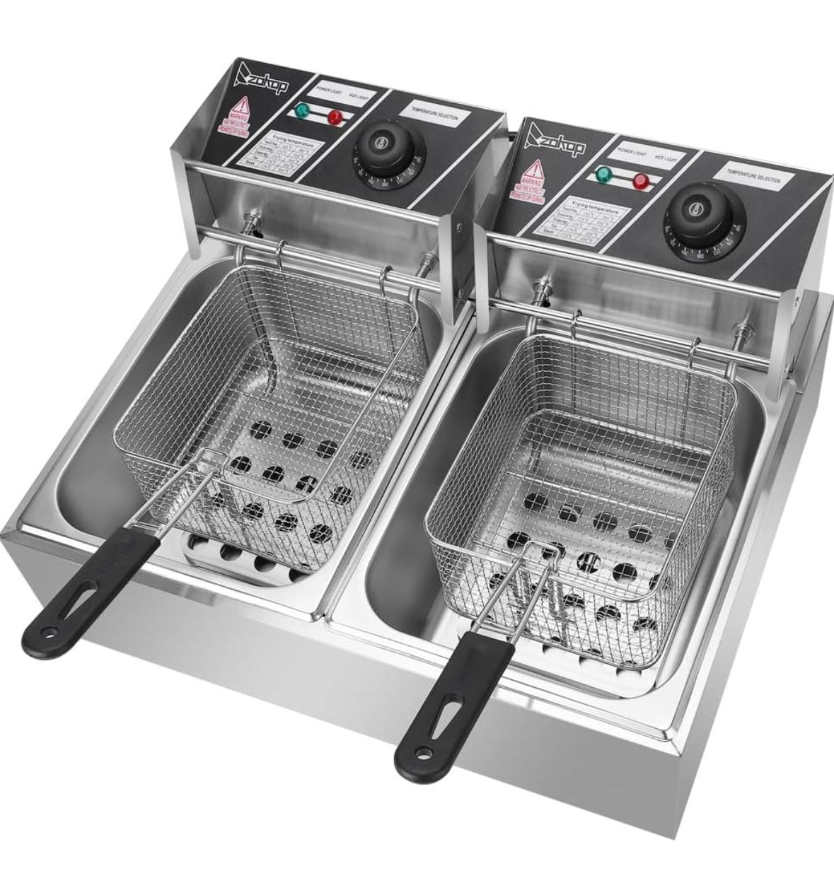 FREIDORA GYNIPOT INDUSTRIAL DOBLE 14L + 14L