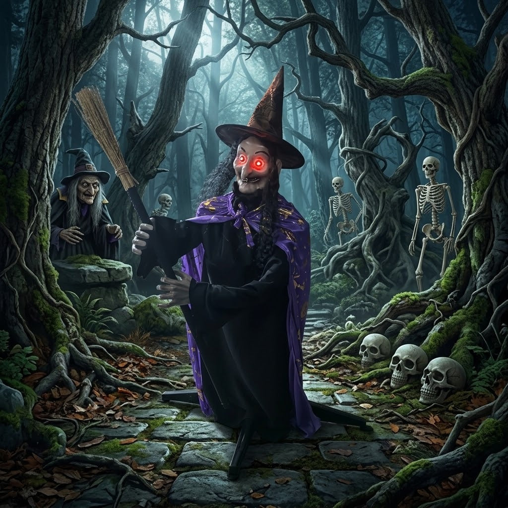 BRUJA  CON MOVIMIENTO PARA HALLOWEEN