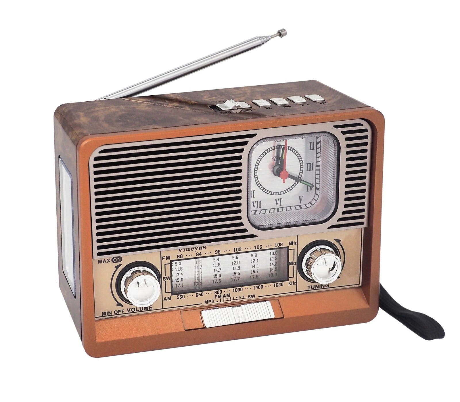 RADIO PARLANTE BLUETOOTH CON RELOJ FOCO KTF-1647