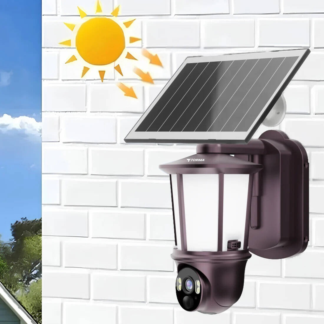 CÁMARA WIFI 1080P CON PANEL SOLAR Y LÁMPARA IPC-Q911