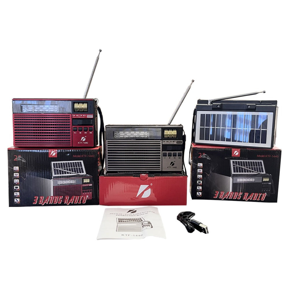 RADIO PARLANTE BLUETOOTH CON PANEL SOLAR KTF-1440