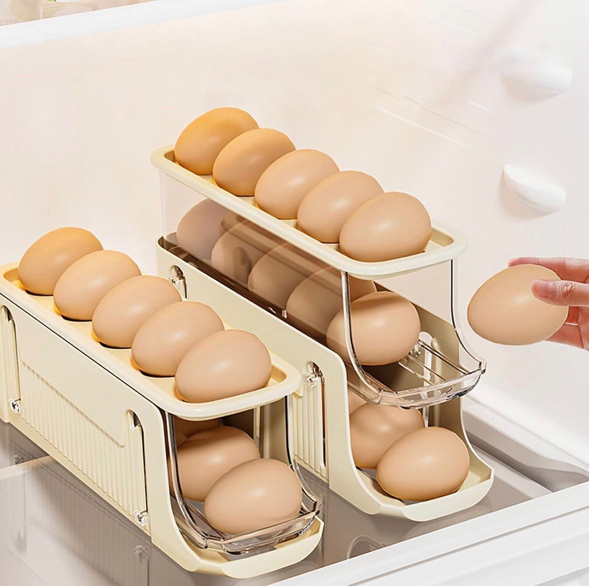 ORGANIZADOR ACRÍLICO DOBLE DE HUEVOS