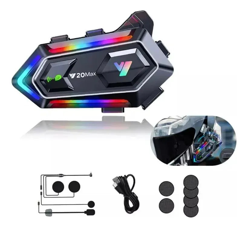 INTERCOMUNICADOR Y AUDÍFONO BLUETOOTH PARA CASCO DE MOTOCICLETA MT-Y20MAX