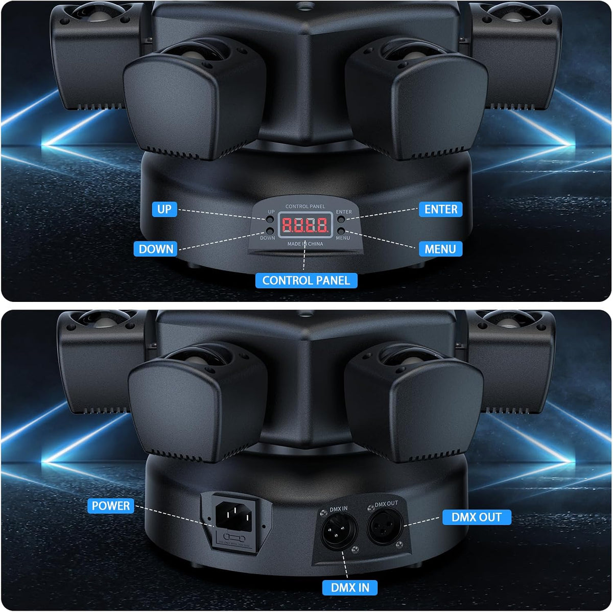 CABEZA MÓVIL 100W DE 6 BRAZOS RGB LUZ LÁSER RSDS-042