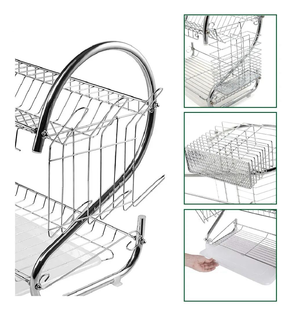 ORGANIZADOR ESCURRIDOR METALICO CON BANDEJA TIPO CISNES