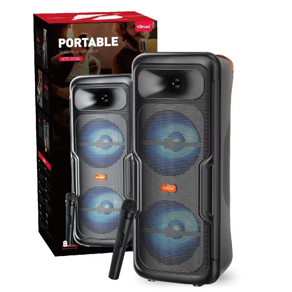 PARLANTE TORRE 6.5” BLUETOOTH CON MICRÓFONO INALÁMBRICO KTS-2360