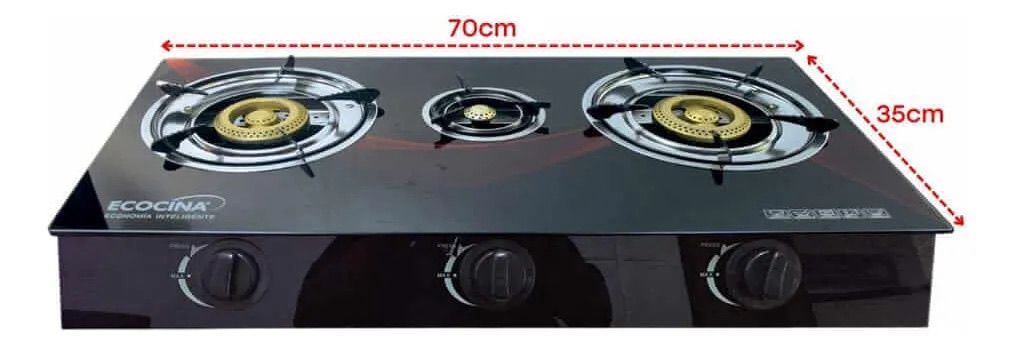 PLANTILLA COCINA TOPE VIDRIO 2 HORNILLAS GAS BOKO