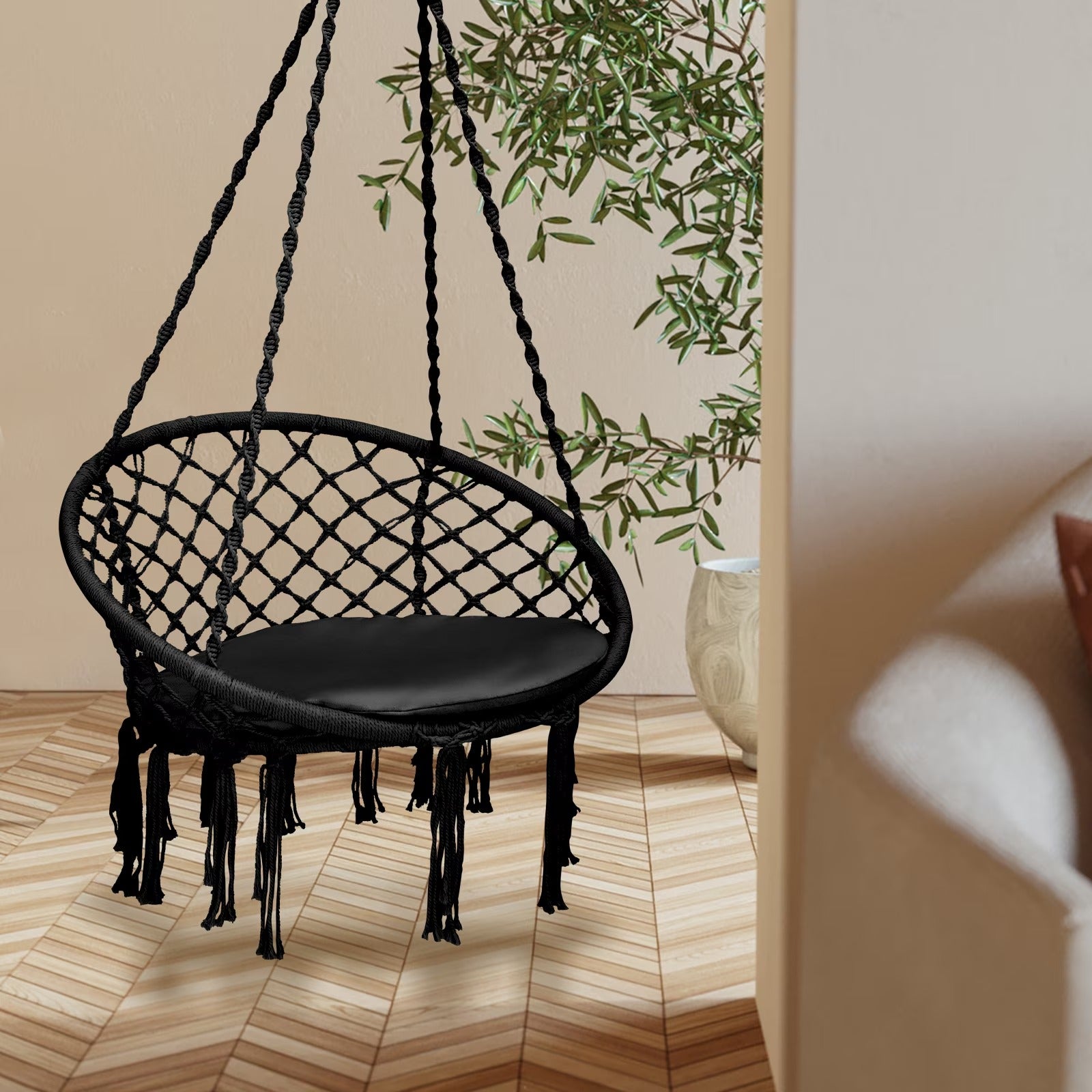 SILLA COLGANTE TIPO HAMACA CON COJÍN FEL012604027