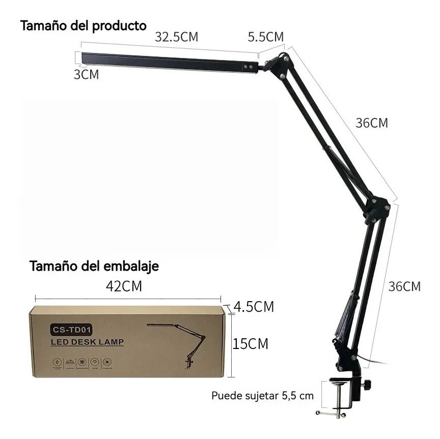 LÁMPARA DE ESCRITORIO LED ARTICULADA MT-305