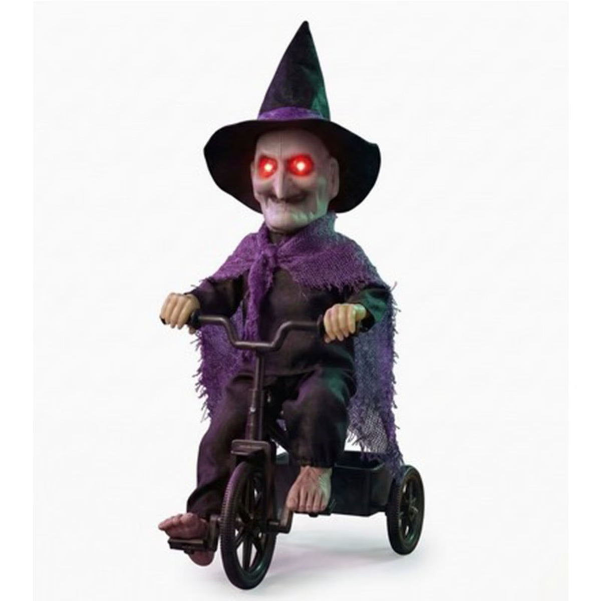 BRUJA EN BICICLETA DECORATIVA PARA HALLOWEEN